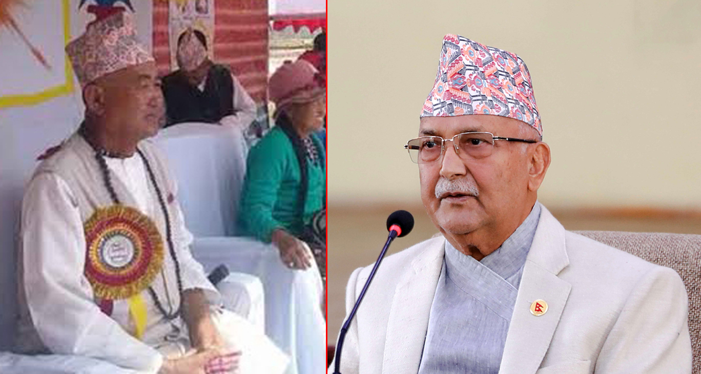 किराँत धर्मगुरु आत्मानन्द भेट्न लारुम्बा जाँदै ओली, 'आशीर्वाद लिने' कार्यक्रम